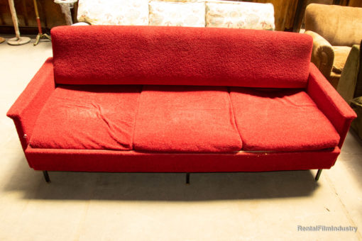 Divano letto rosso anni '60